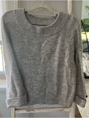 Mango Light Gray Crewneck Sweater
